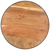 Coffee Table Black 68x68x36 cm Solid Acacia Wood - Side View