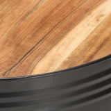 Coffee Table Black 68x68x36 cm Solid Acacia Wood - Top-Down View