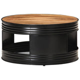 Coffee Table Black 68x68x36 cm Solid Acacia Wood