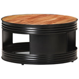 Coffee Table Black 68x68x36 cm Solid Acacia Wood - Extra Image