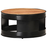 Coffee Table Black 68x68x36 cm Solid Acacia Wood - Extra Image