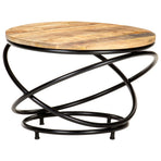 Coffee Table Black 60x60x40 cm Solid Rough Mango Wood