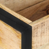 Planter 60x20x68 cm Rough Mango Wood - Rear View