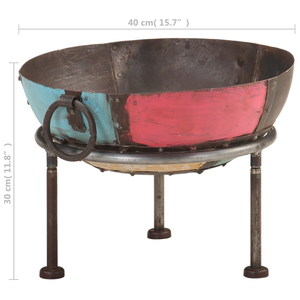 Colourful Rustic Fire Pit ?40 cm Iron