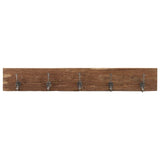 Hall Hanger with 5 Hooks 100x2.5x15 cm Solid Reclaimed Wood - Front View