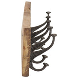 Hall Hanger with 5 Hooks 100x2.5x15 cm Solid Reclaimed Wood - Side View
