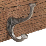 Hall Hanger with 5 Hooks 100x2.5x15 cm Solid Reclaimed Wood - Close-Up Angle