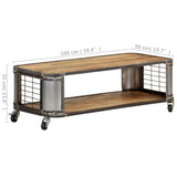 Coffee Table 100x50x35 cm Solid Mango Wood - Low Angle