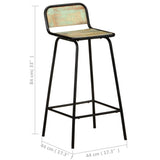 Bar Chairs 2 pcs Solid Reclaimed Wood - Close-Up Angle