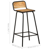 Bar Chairs 4 pcs Solid Mango Wood - Close-Up Angle