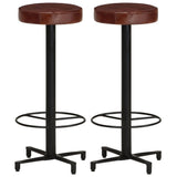 Bar Stools 2 pcs 76 cm Real Leather