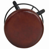 Bar Stools 2 pcs 52 cm Real Leather - Top-Down View