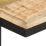 Side Tables 2 pcs 31.5x24.5x64.5 cm Rough Mango Wood - Close-Up Angle