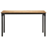 Dining Table 140x70x76 cm Rough Mango Wood - Front View