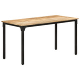 Dining Table 140x70x76 cm Rough Mango Wood - Low Angle