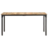 Dining Table 160x80x76 cm Rough Mango Wood - Front View