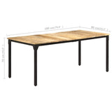 Dining Table 180x90x76 cm Rough Mango Wood