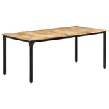 Dining Table 180x90x76 cm Rough Mango Wood - Low Angle