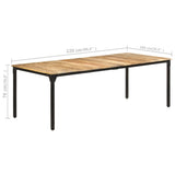 Dining Table 220x100x76 cm Rough Mango Wood - Close-Up Angle