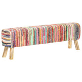 Bench 160 cm Multicolour Chindi Fabric