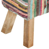 Bench 160 cm Multicolour Chindi Fabric - 45-Degree Angle