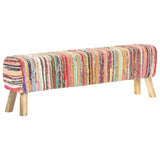 Bench 160 cm Multicolour Chindi Fabric - Extra Image
