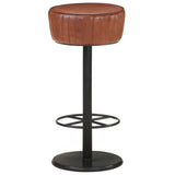 Bar Stool Brown Real Leather