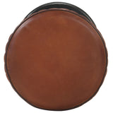 Bar Stool Brown Real Leather - Front View