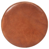 Bar Stools 2 pcs Brown Real Leather - Top-Down View