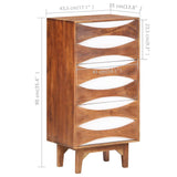 Chest of Drawers 43.5x35x90 cm Solid Acacia Wood - Close-Up Angle
