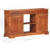 Sideboard 135x35x75 cm Solid Acacia Wood - Close-Up Angle