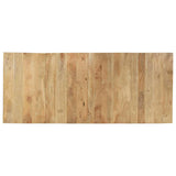 Dining Table 240x100x76 cm Rough Mango Wood - Top-Down View
