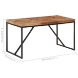 Dining Table 140x70x76 cm Solid Acacia and Mango Wood - Close-Up Angle