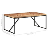 Dining Table 180x90x76 cm Solid Acacia and Mango Wood - Close-Up Angle
