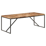 Dining Table 200x90x76 cm Solid Acacia and Mango Wood - Front View