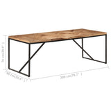 Dining Table 200x90x76 cm Solid Acacia and Mango Wood - Close-Up Angle