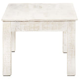 Coffee Table White 110x60x45 cm Solid Mango Wood