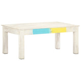 Coffee Table White 110x60x45 cm Solid Mango Wood - Low Angle