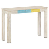 Console Table White 115x35x77 cm Rough Mango Wood