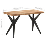 Dining Table 120x60x76 cm Solid Acacia Wood - Rear View