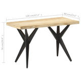 Dining Table 120x60x76 cm Solid Mango Wood - Close-Up Angle