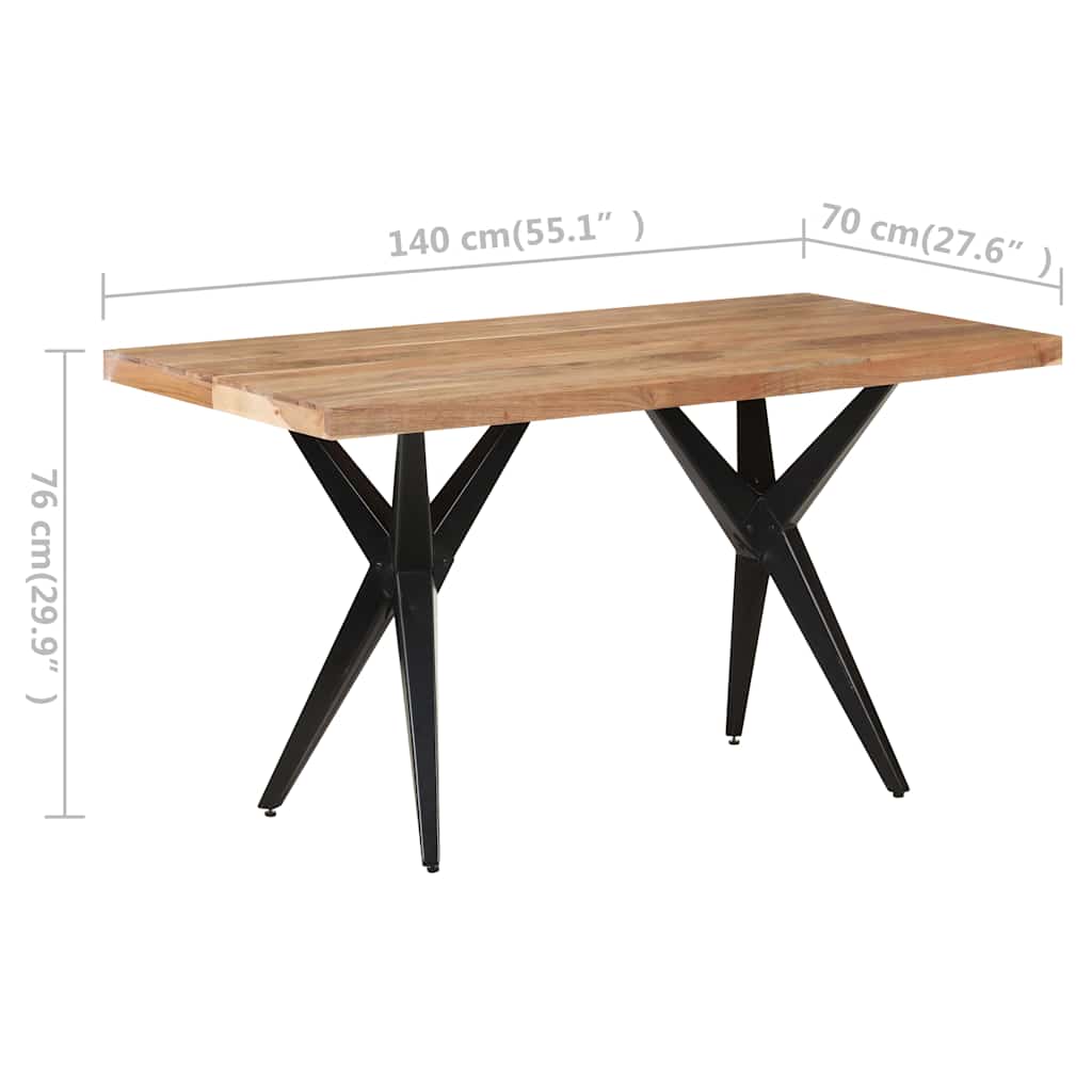Dining Table 140x70x76 cm Solid Acacia Wood