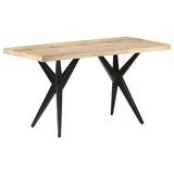 Dining Table 140x70x76 cm Rough Mango Wood - Close-Up Angle