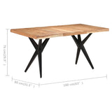 Dining Table 160x80x76 cm Solid Acacia Wood - Close-Up Angle