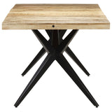 Dining Table 160x80x76 cm Rough Mango Wood - Front View