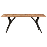 Dining Table 200x90x76 cm Solid Acacia Wood - Front View