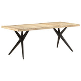 Dining Table 200x90x76 cm Rough Mango Wood - Low Angle