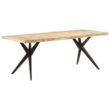 Dining Table 200x90x76 cm Rough Mango Wood - Extra Image