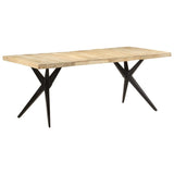Dining Table 200x90x76 cm Rough Mango Wood - Extra Image