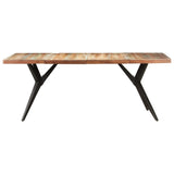 Dining Table 200x90x76 cm Solid Reclaimed Wood - Front View